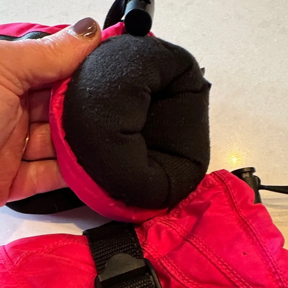 Vibrant Pink Kids Mittens with goreTex Adjustable Straps